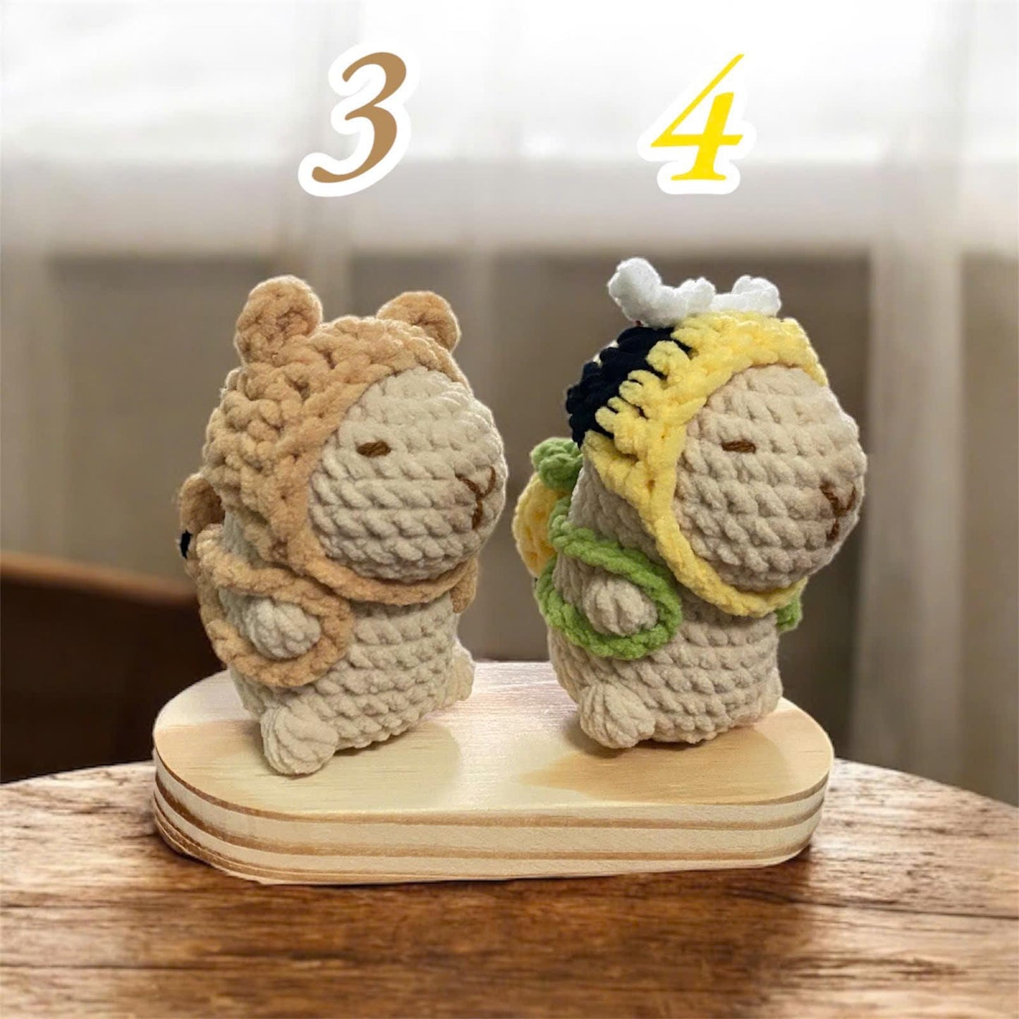 Crochet Capybara Keychain: Handmade Acrylic Plush Toy with Bag