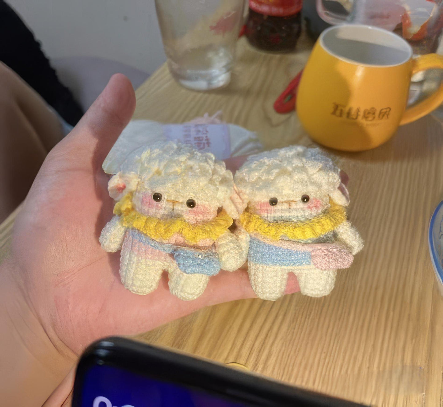 Handmade Crochet Sheep Keychain: Kawaii Amigurumi Bag Charm