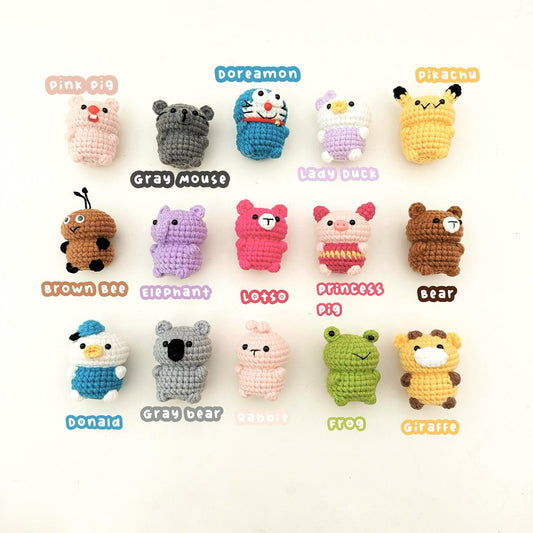 Crochet Animal Keychain: Handmade Plush Amigurumi Bag Charm