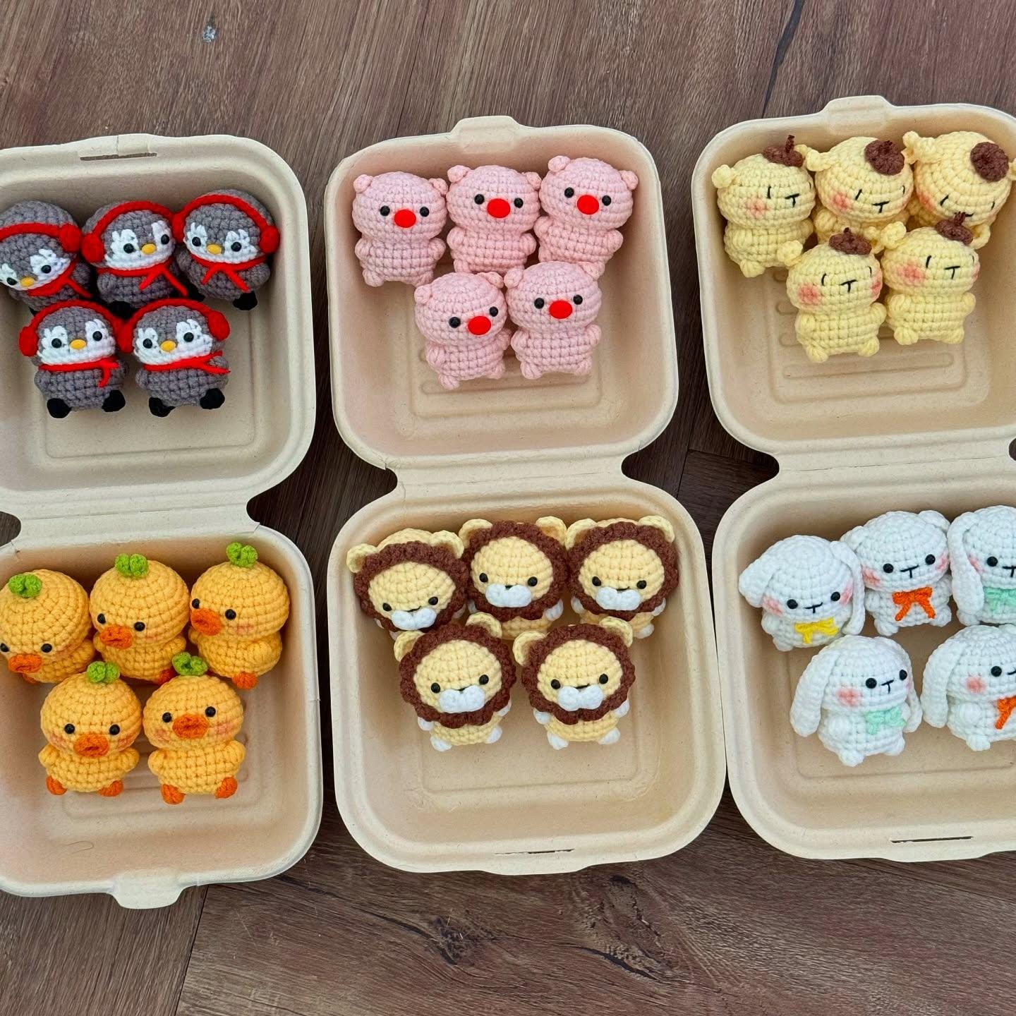 Cute Crochet Animal Keychains, Handmade Amigurumi Plush Bag Charms, Tiny Stuffed Animal Gifts, Friend Gift, Crochet Keychain, Mother's Day