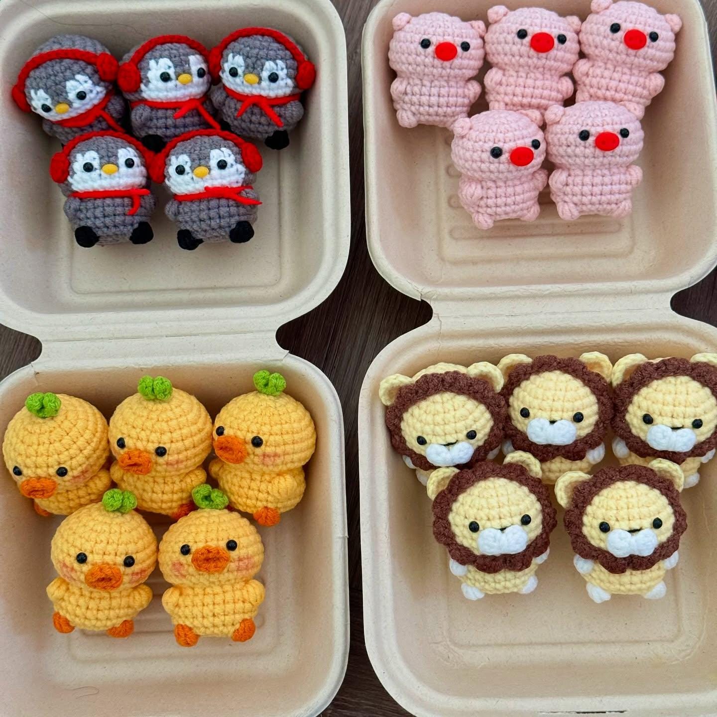 Cute Crochet Animal Keychains, Handmade Amigurumi Plush Bag Charms, Tiny Stuffed Animal Gifts, Friend Gift, Crochet Keychain, Mother's Day