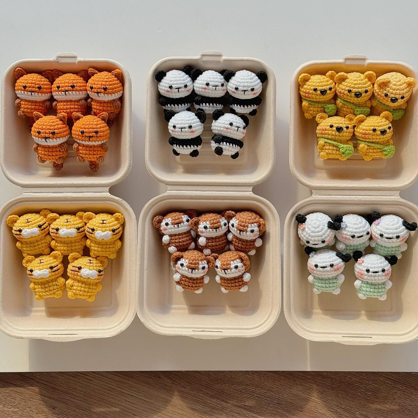 Cute Crochet Animal Keychains, Handmade Amigurumi Plush Bag Charms, Tiny Stuffed Animal Gifts, Friend Gift, Crochet Keychain, Mother's Day