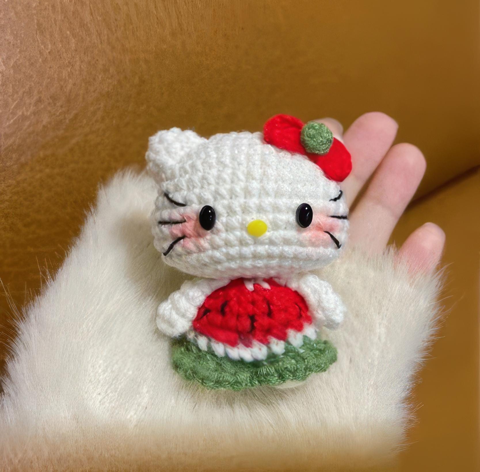 Handmade Crochet Kitty Keychain, Crochet Keychain, Amigurumi Plush Bag Charm, Gift For Her, Cute Kitty, Crochet Cat, Plushie Keychain