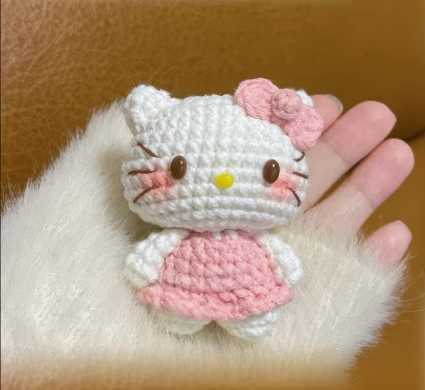 Handmade Crochet Kitty Keychain, Crochet Keychain, Amigurumi Plush Bag Charm, Gift For Her, Cute Kitty, Crochet Cat, Plushie Keychain
