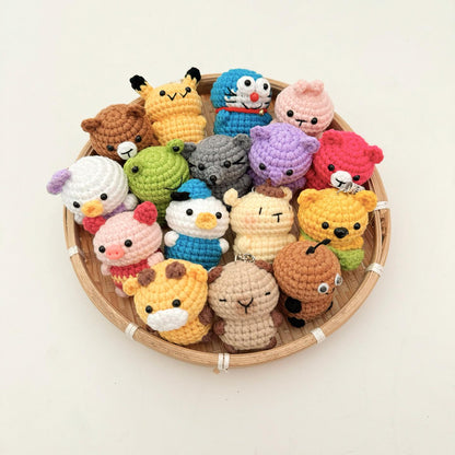 Crochet Animal Keychain: Handmade Plush Amigurumi Bag Charm
