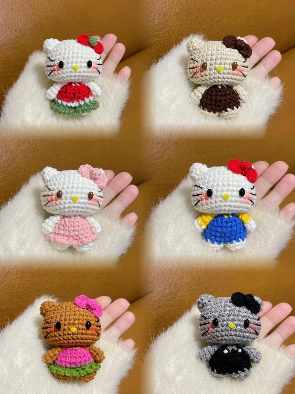 Handmade Crochet Kitty Keychain, Crochet Keychain, Amigurumi Plush Bag Charm, Gift For Her, Cute Kitty, Crochet Cat, Plushie Keychain