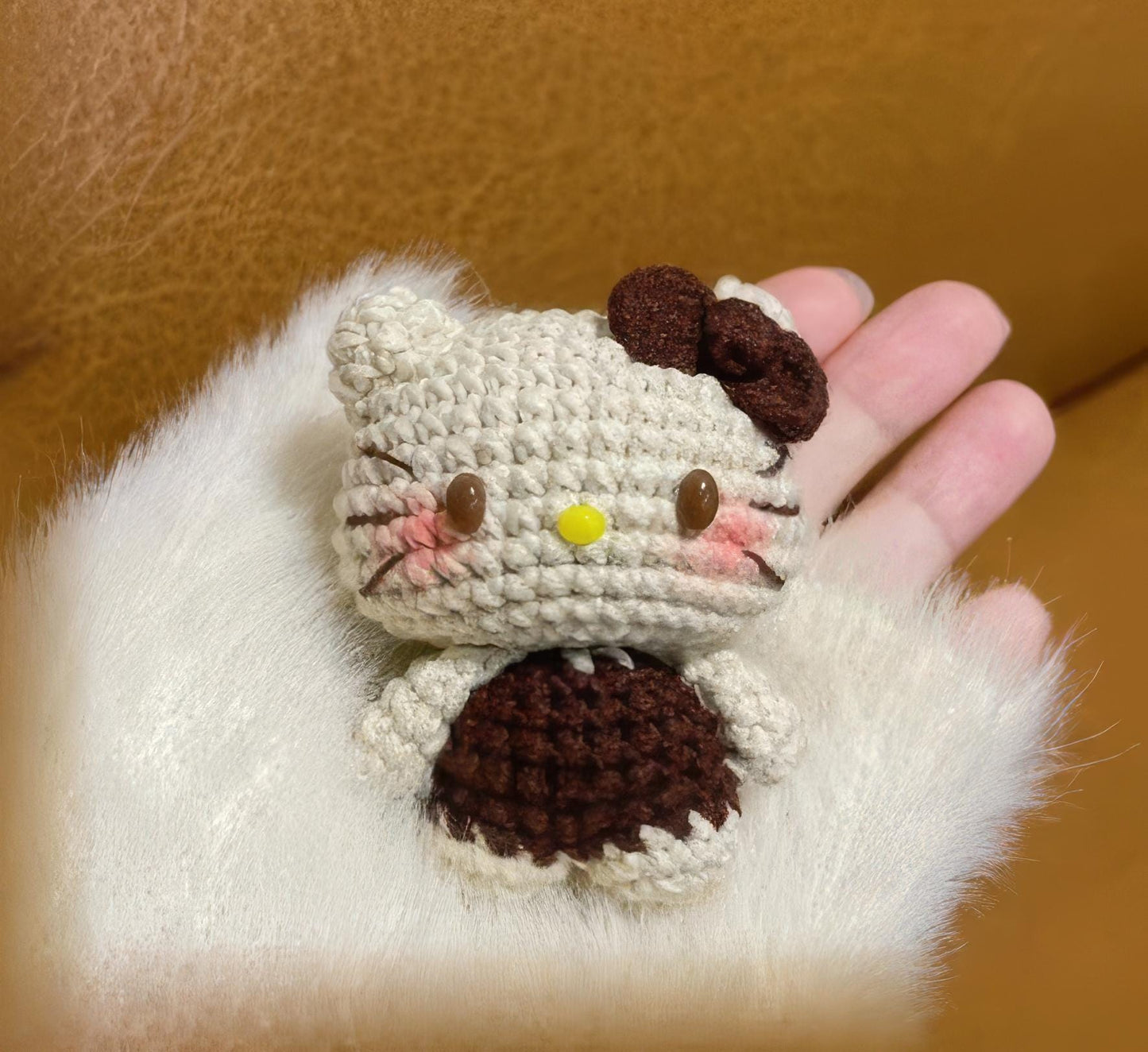 Handmade Crochet Kitty Keychain, Crochet Keychain, Amigurumi Plush Bag Charm, Gift For Her, Cute Kitty, Crochet Cat, Plushie Keychain