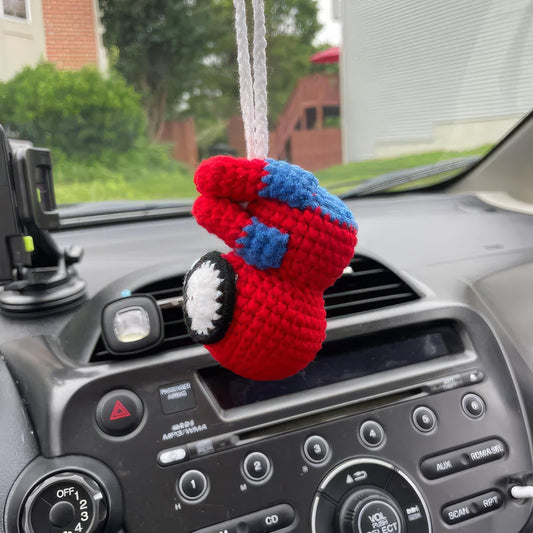 Crochet Spider Car Hanging, Cute Hero Hanging From Mirror, Spider Decoration, Spider Amigurumi, Plush Spider Car Charm, Gifts For Him Her