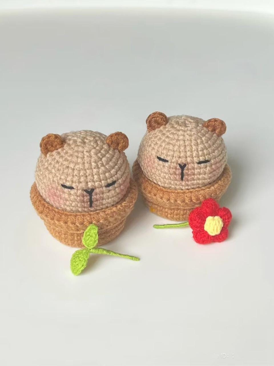Crochet Capybara with Basket: Handmade Acrylic Plush Toy