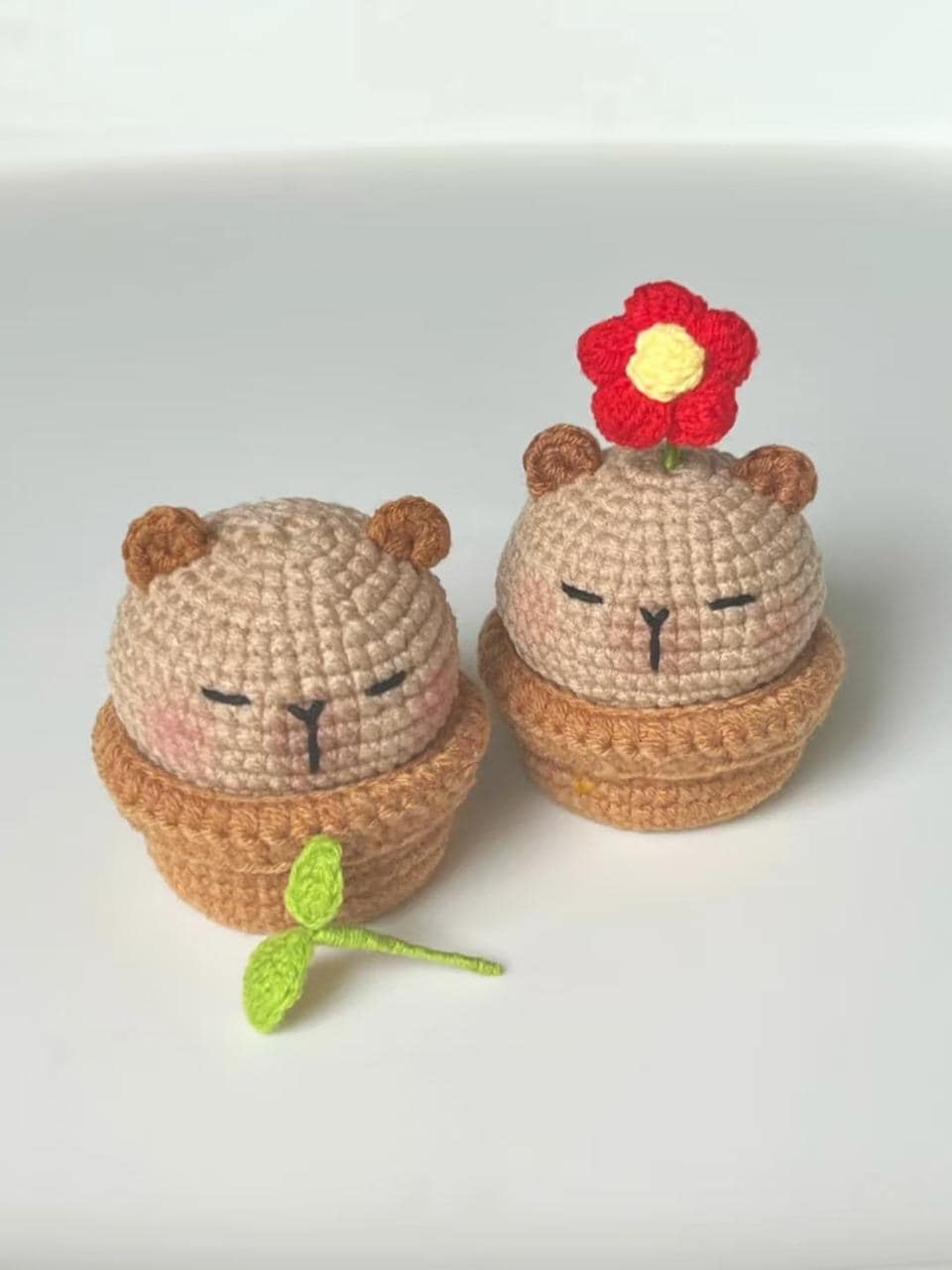 Crochet Capybara with Basket: Handmade Acrylic Plush Toy