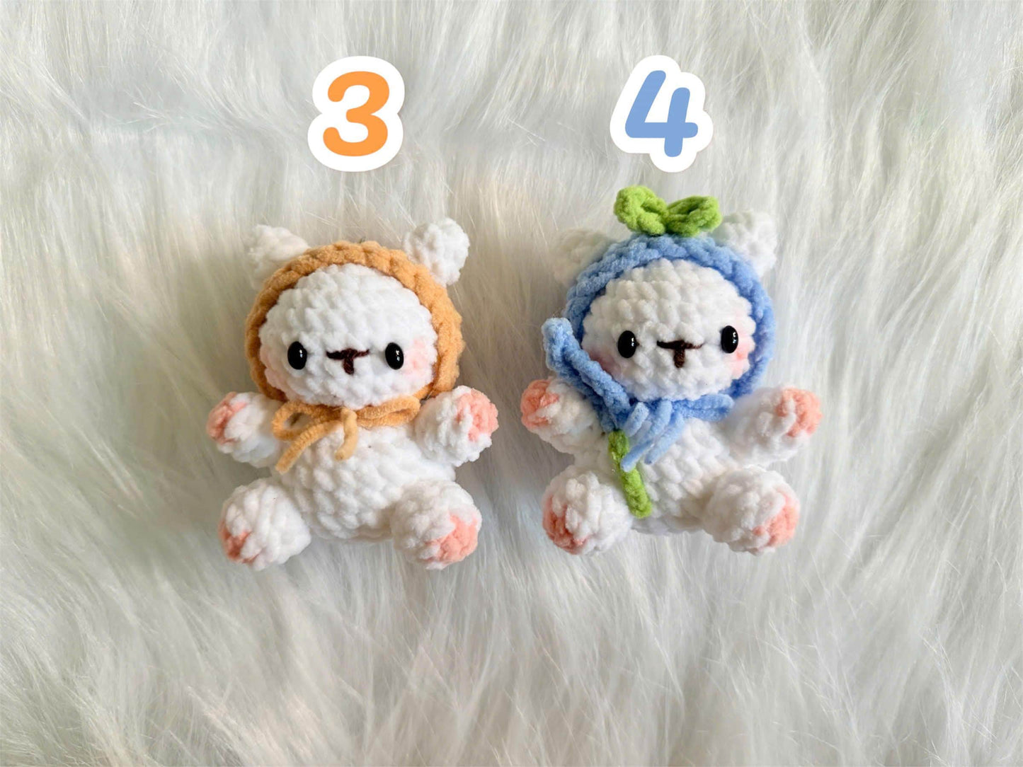Crochet Cat Keychain: Handmade Chenille Amigurumi Plushie