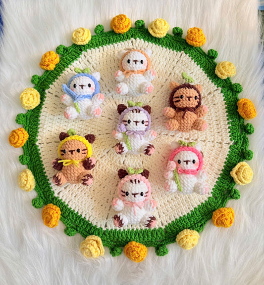 Crochet Cat Keychain: Handmade Chenille Amigurumi Plushie