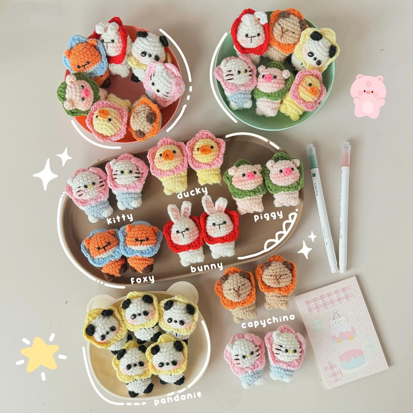 Cute Crochet Animal Keychains, Handmade Amigurumi Plush Bag Charms, Tiny Stuffed Animal Gifts, Friend Gift, Crochet Keychain, Mother's Day