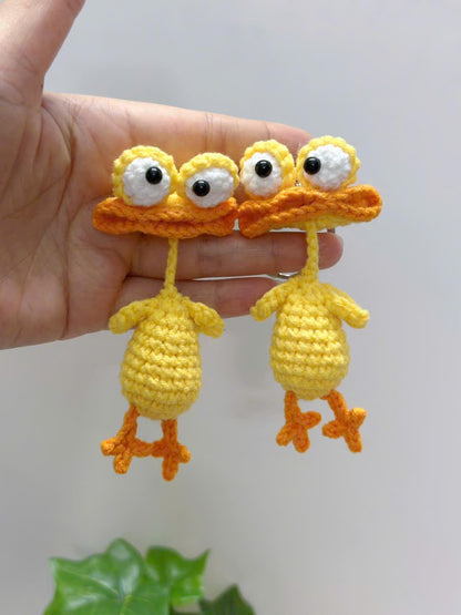 Funny Crochet Duck Keychain, Handmade Amigurumi Duck Plush, Cute Yellow Duck Charm, Mini Crochet Animal, Duck Lover Gift