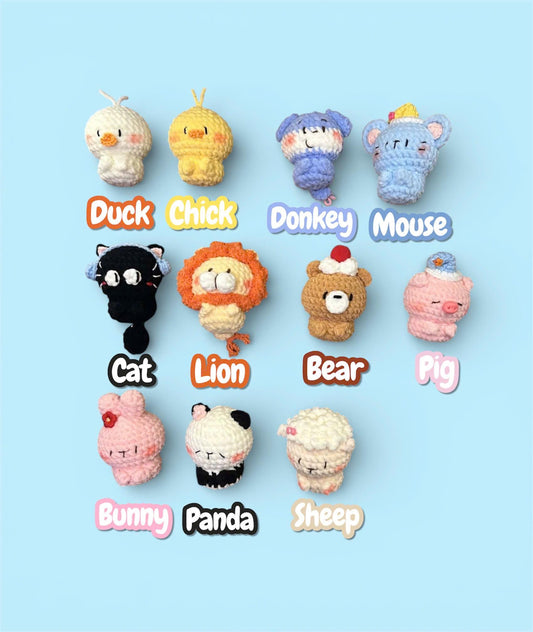 Cute Crochet Animal Keychains, Crochet Keychain, Handmade Amigurumi Plush Bag Charms, Tiny Stuffed Animal Gifts, Friend Gift, Birthday gift