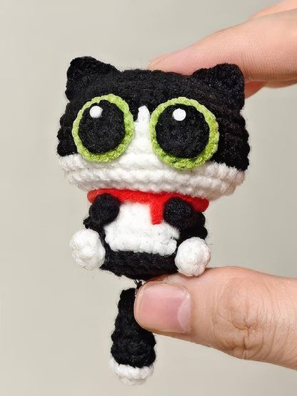 Cute Crochet Baby Cat Plush, Handmade Amigurumi Cute Cat, Kawaii Mini Plush Toy, Animal Keychain, Gift for CatLovers, Crochet Cat