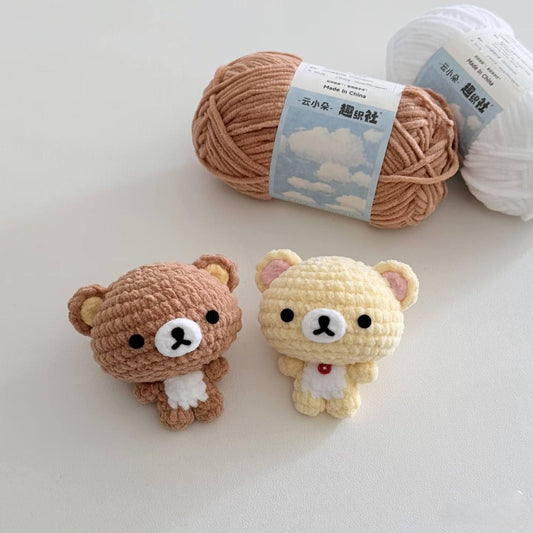 Cute Crochet Rilakkuma Bear Plush, Handmade Amigurumi Bear Toy, Mini Crochet Bear, Kawaii Bear Plushie, Gift for Bear Lovers