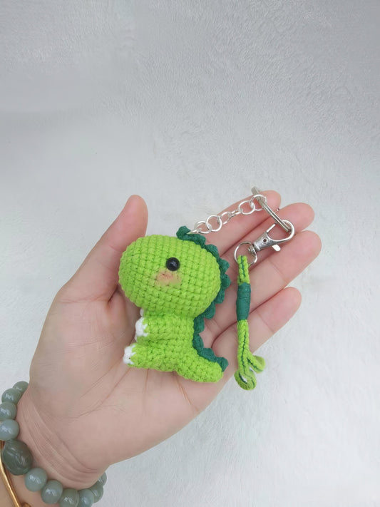 Cute Crochet Dinosaur Keychain, Handmade Amigurumi Dino Keyring, Kawaii Mini Dinosaur Plush, Bag Charm, Gift for Dino Lovers