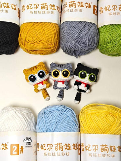 Cute Crochet Baby Cat Plush, Handmade Amigurumi Cute Cat, Kawaii Mini Plush Toy, Animal Keychain, Gift for CatLovers, Crochet Cat