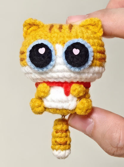 Cute Crochet Baby Cat Plush, Handmade Amigurumi Cute Cat, Kawaii Mini Plush Toy, Animal Keychain, Gift for CatLovers, Crochet Cat