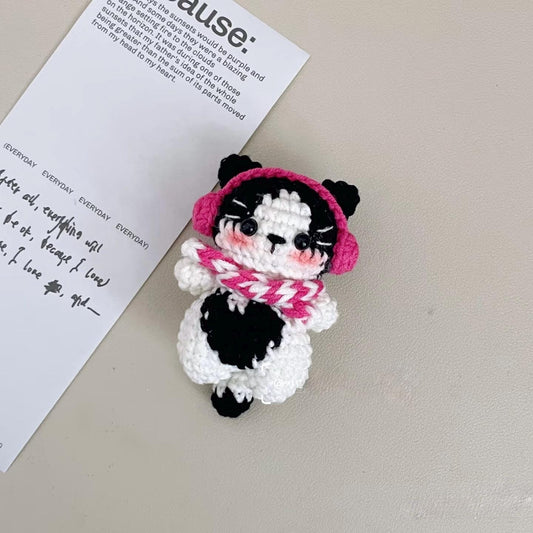 Crochet mini cat keychain, Cute Gift for Cat Lovers, Soft chubby kitty, Car Keyring, Bag Decoration,Amigurumi, Crochet Cat Stuffed Animal,