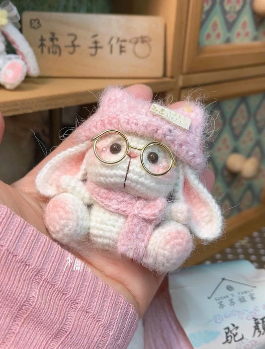 Crochet Cute Animal Set, Handmade Amigurumi Plush, Crochet Cute Bunny, Kitty Cat, Pig, Frog, Sheep, Crochet Animal Keychain, Gift For Her