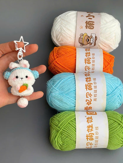 Cute Crochet Bunny Keychain, Amigurumi Rabbit Bag Charm, Crochet Keychain, Gift For Her, Cute Bag Charm, Crochet Cute Rabbit Keychain