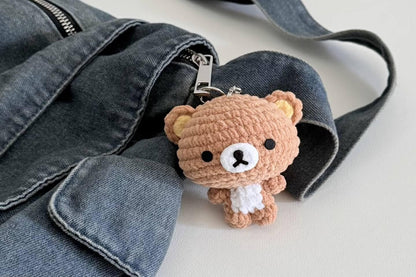 Cute Crochet Rilakkuma Bear Plush, Handmade Amigurumi Bear Toy, Mini Crochet Bear, Kawaii Bear Plushie, Gift for Bear Lovers