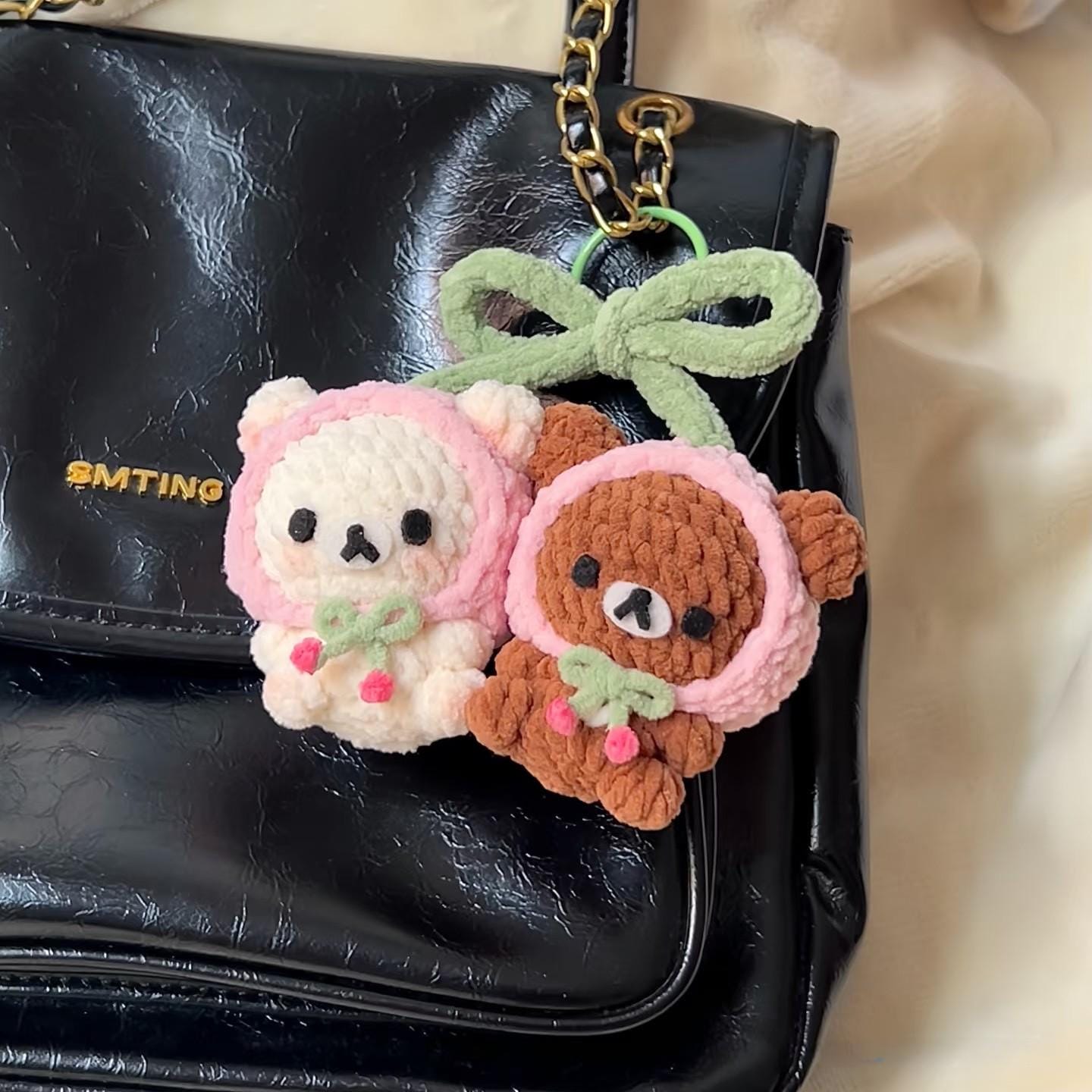Cute Crochet Rilakkuma Bear Plush, Handmade Amigurumi Bear Toy, Mini Crochet Bear, Kawaii Bear Plushie, Gift for Bear Lovers