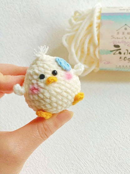 Cute Crochet Chick Keychain, Amigurumi Chick, Kawaii Bird Plush Keyring, Handmade Animal Gift, Cute Bag Charm Accessory, Crochet Keychain