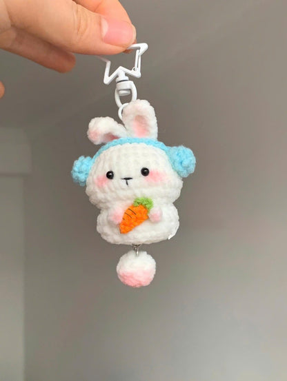 Cute Crochet Bunny Keychain, Amigurumi Rabbit Bag Charm, Crochet Keychain, Gift For Her, Cute Bag Charm, Crochet Cute Rabbit Keychain