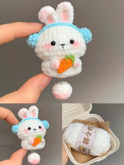 Cute Crochet Bunny Keychain, Amigurumi Rabbit Bag Charm, Crochet Keychain, Gift For Her, Cute Bag Charm, Crochet Cute Rabbit Keychain
