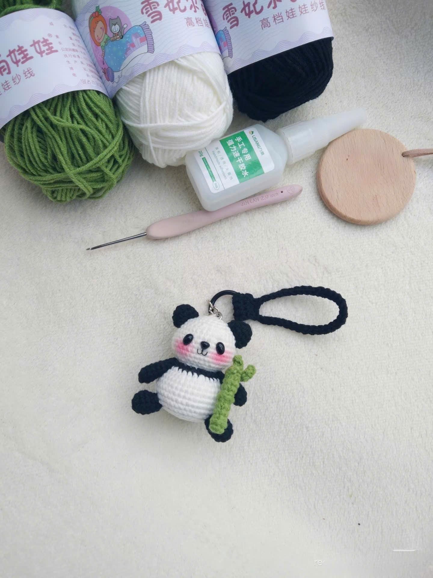 Cute Crochet Panda Keychain, Amigurumi Panda Charm, Kawaii Panda Plush Keyring, Handmade Animal Gift, Bag Charm Accessory, Crochet Keychain