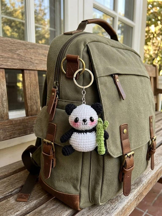 Cute Crochet Panda Keychain, Amigurumi Panda Charm, Kawaii Panda Plush Keyring, Handmade Animal Gift, Bag Charm Accessory, Crochet Keychain