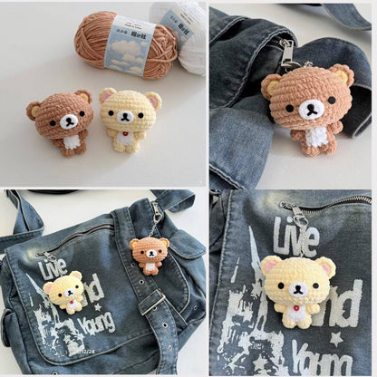 Cute Crochet Rilakkuma Bear Plush, Handmade Amigurumi Bear Toy, Mini Crochet Bear, Kawaii Bear Plushie, Gift for Bear Lovers