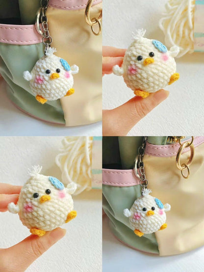Cute Crochet Chick Keychain, Amigurumi Chick, Kawaii Bird Plush Keyring, Handmade Animal Gift, Cute Bag Charm Accessory, Crochet Keychain